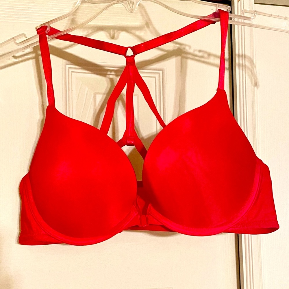 Cherry red strappy bra